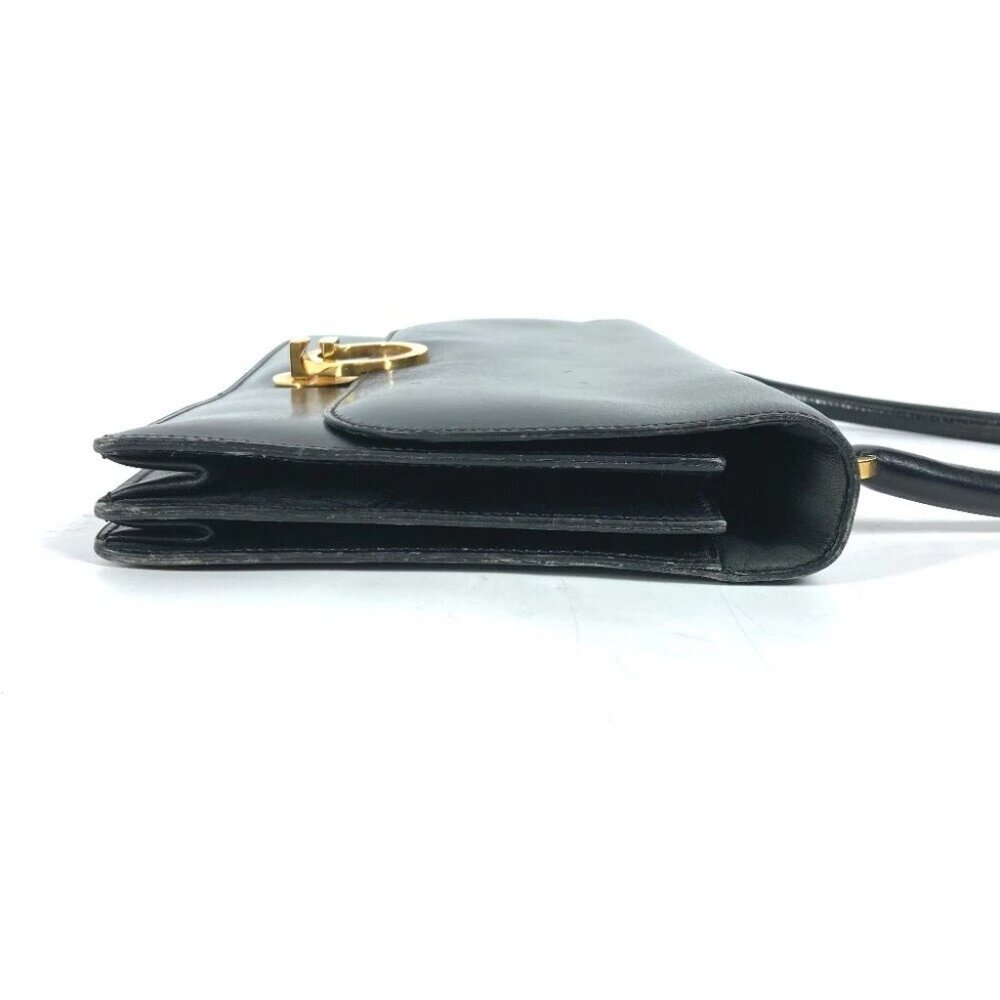 HERMES vintage Ring Do Hand Bag Flap Shoulder Bag Bock Scarf Black/GoldHardware - Picture 4 of 15